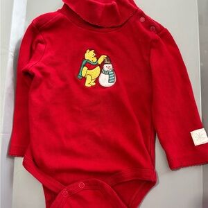 Vintage Winnie the Pooh Christmas Disney Red Onesie